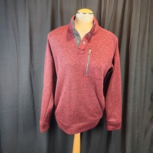 Men's Sonoma Goods For Life® Sweater Fleece Quarter Zip Pullover Red‎ Small
